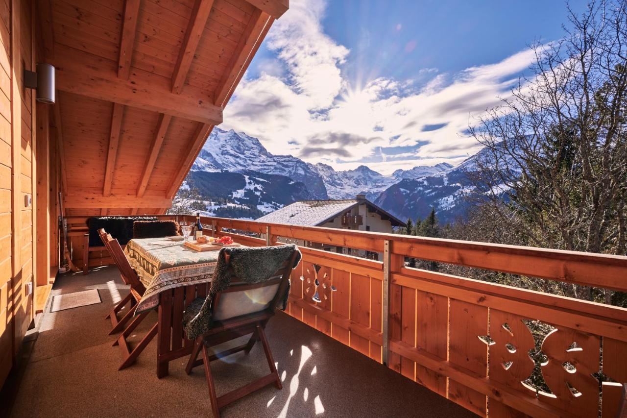 Chalet Bergfrieden Penthouse Wengen Exterior photo